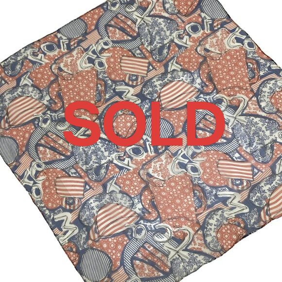 Dior Accessories - DIOR/ChristianDior - Red Navy White Scarf 133-051925